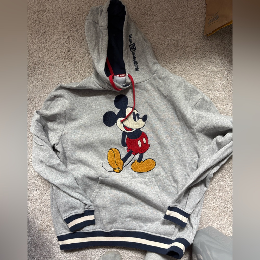 Disney Gray and Red Mickey Mouse Hoodie